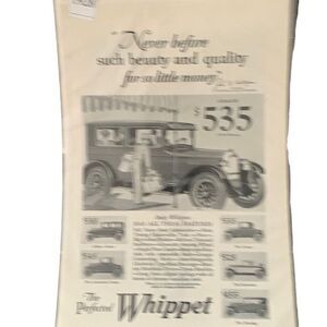 Vintage 1928 Whippet Never Before Such Beauty and Quality Ad Advertisement